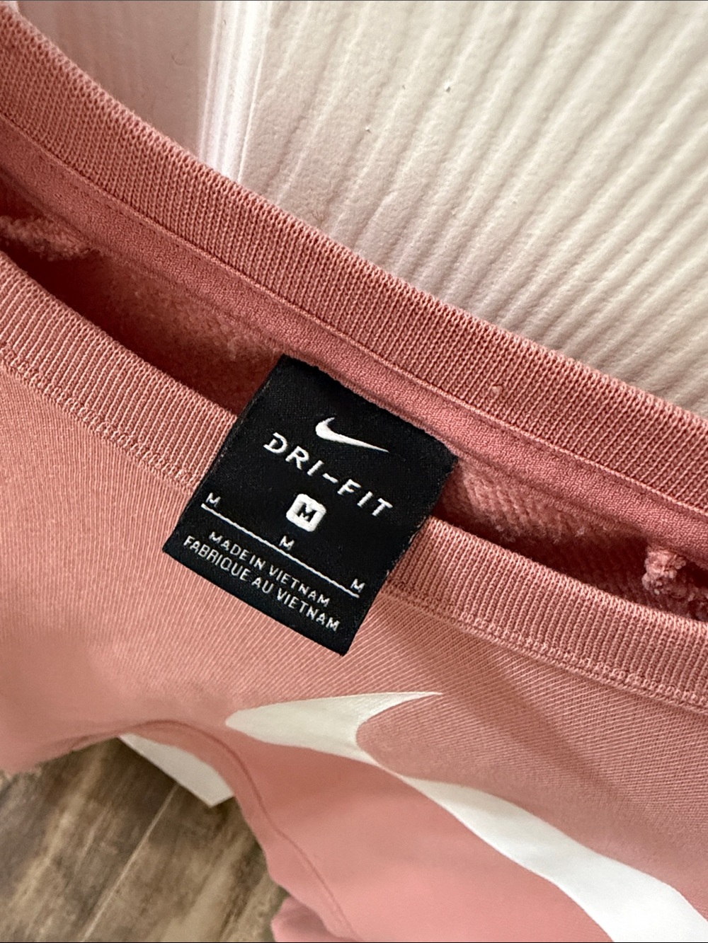 Nike Pink Dri-FIT Sweatshirt with White Swoosh